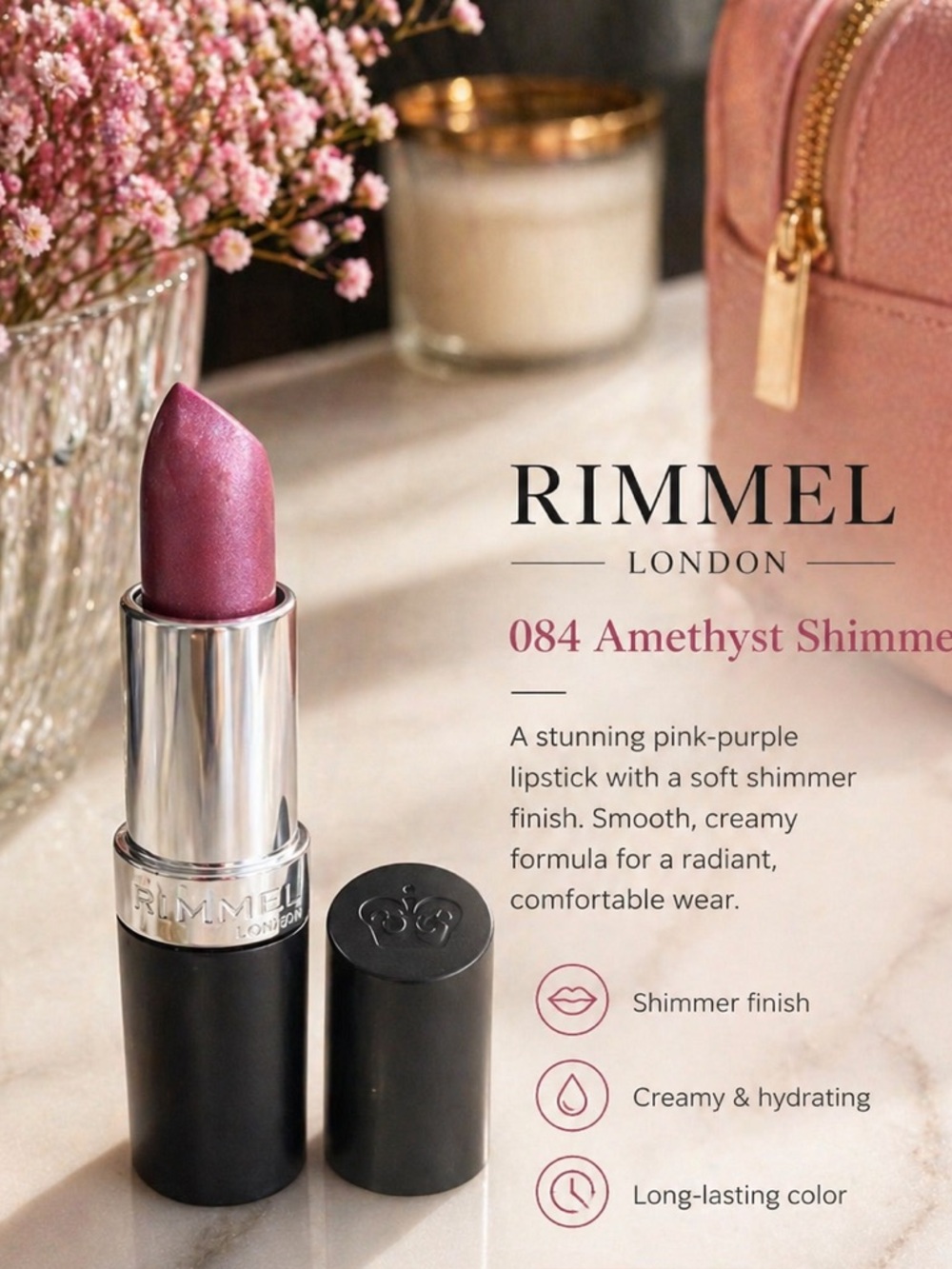 Rimmel London Lipstick 084 Amethyst Shimmer